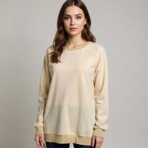 FEAT Blanketblend Unisex Crewneck Cream Cozy Sweatshirt in Oatmilk Size XL